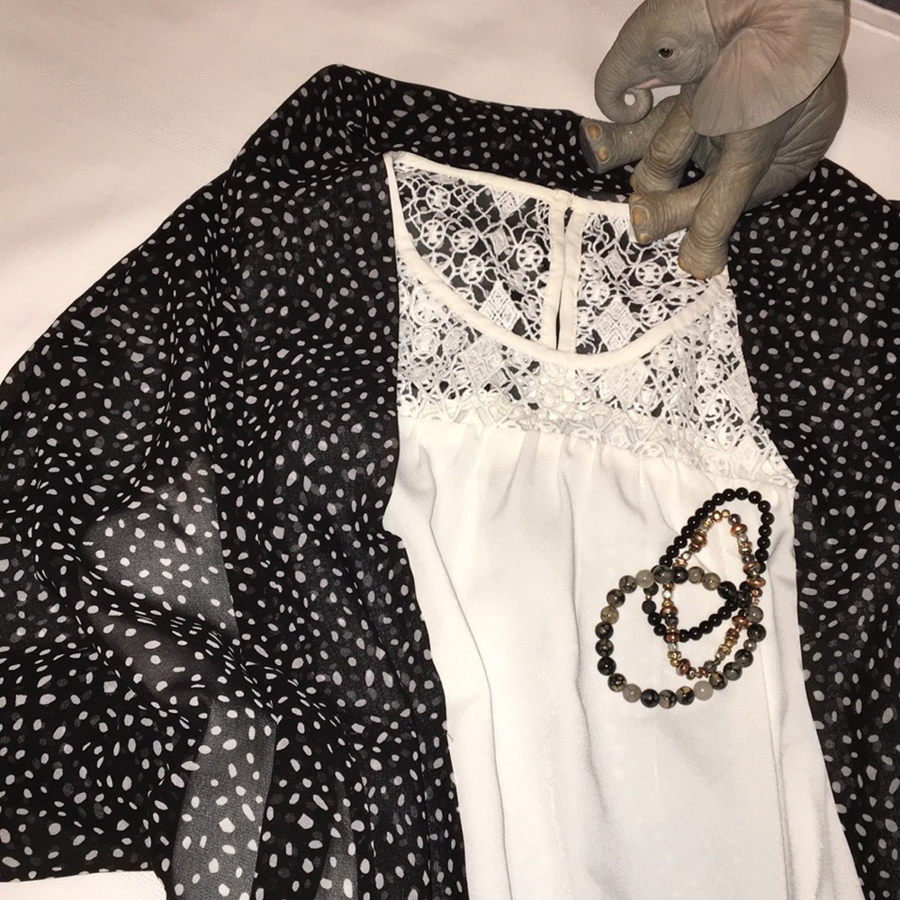 🐘 Sweet crochet lace top | sheer cape